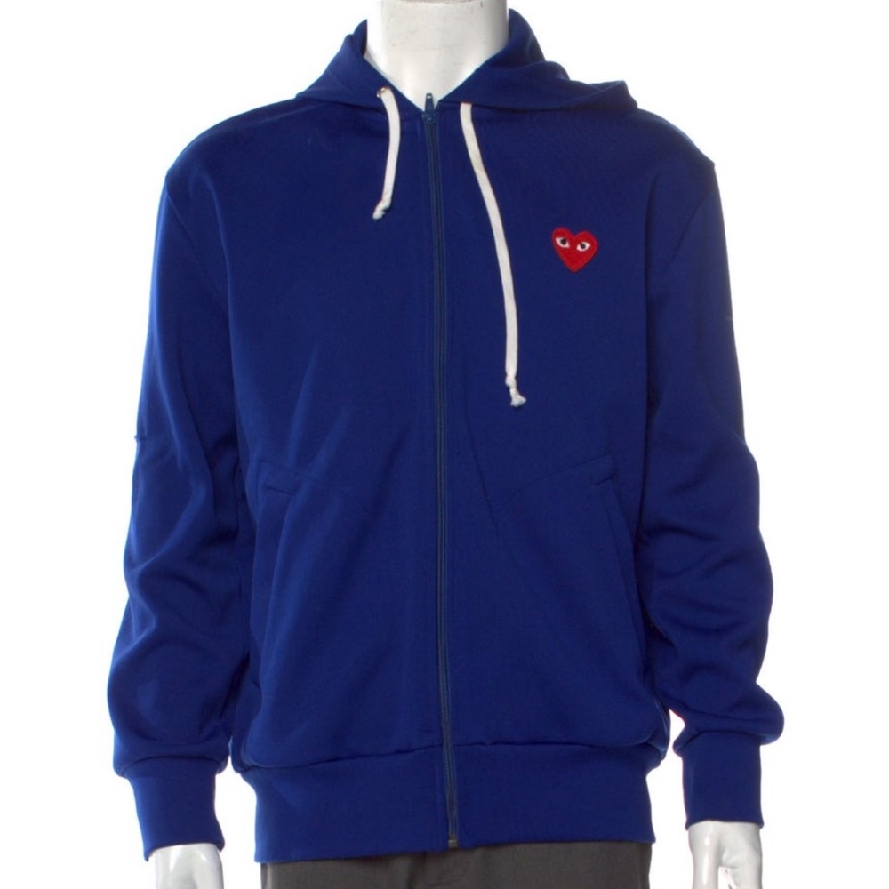 Auth Comme des Garçons Play Blue Zip Hoodie